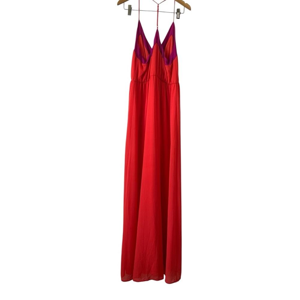 Lulu’s Colorblock Red and Magenta Strappy Maxi Dress – Women’s Size 6 - Picture 3 of 4